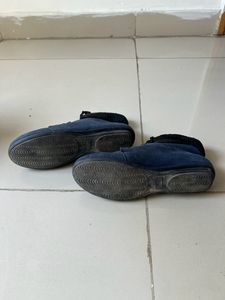Bruno Mannetti Navy Blue Suede Boots