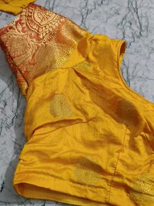 Vibrant Yellow Brocade Blouse