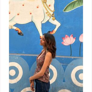 Patterned Halter Neck Top