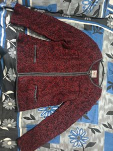 Chic Textured Maroon Jacket
