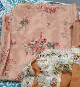 Floral Dress Material with Embroidery