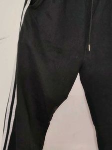 Women Black Wide Leg Track Pants
