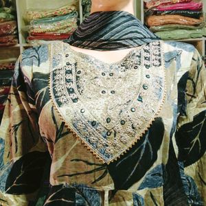 Printed Anarkali Cotton Suit