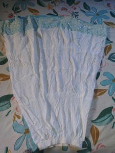 White Palazzos with Sequined Border