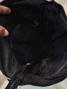Black Beaded Drawstring Pouch Bag