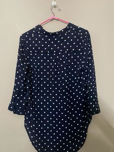 Navy Blue Polka Dot Tunic