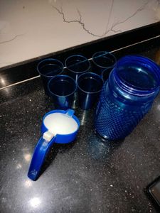 Blue jug and glass set☀️