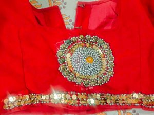 Red Embellished Blouse