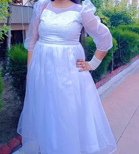 White Tulle Midi Dress - Romantic &amp; Chic