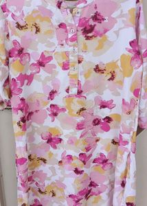 combo kurtas Floral Print Cotton Kurta and beige c