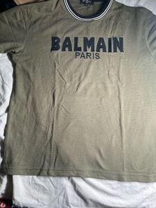 Balmain Paris Olive Green Tee