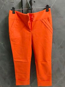 Vibrant Orange Cropped Trousers