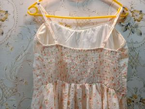 Floral Print Mini Dress with Pearl Trim