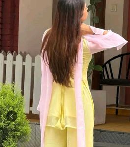 Elegant Yellow Kurta Set with Palazzo poo vibe
