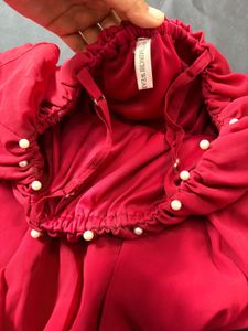 Maroon Pearl Embellished Top