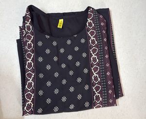 Elegant Black Kurta with Intricate Print