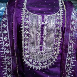 Unstitched Chanderi Silk Suit
