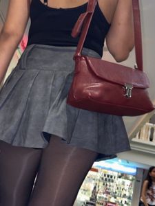 Chic Maroon Leather Crossbody Bag