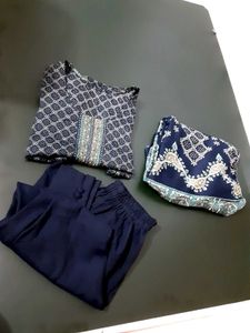 Stylish Navy Blue Kurta Set