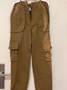Kids' khakhi Brown Cargo Pants