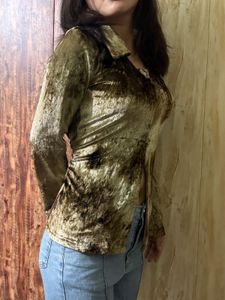 Velvet Textured Cropped Jacket