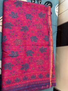 Vibrant Pink Leaf Print Dupatta
