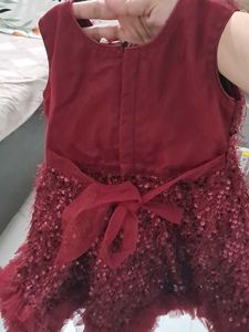 Sparkling Red Fringed Party Dress
