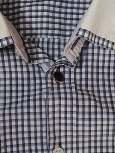 Men's Gingham Pattern Dress Shirt