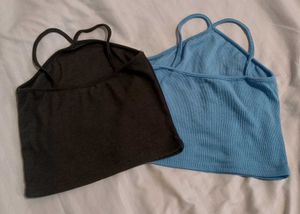 Cute Tank Top Duo - Blue &amp; black