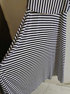 Striped Cold Shoulder Maxi Dress