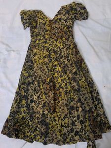 Vintage Floral Print Dress for Girls
