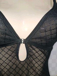 (21)Black Mesh Bodysuit