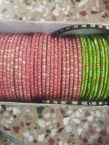 Vibrant Glass Bangles Set