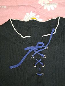 Ribbed Black Crop Top