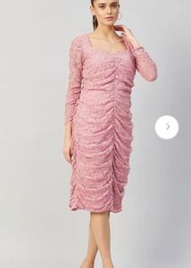 Miss Chase Elegant Ruched Lace Dress XL/40 Inches
