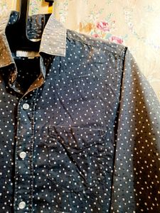 🇳🇿💫🎀Men's Blue Dotted Pattern Shirt