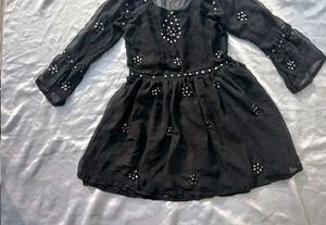 Black Kurta with Mirror Work