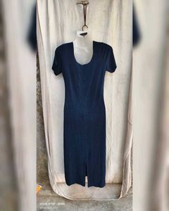 Elegant Navy Blue Midi Dress