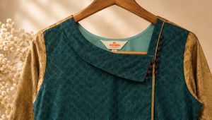 Elegant floor length printed Kurta