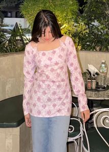 💗Pink Corset Back Neck Tie Kurti💗