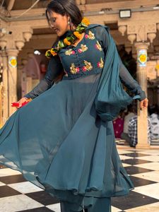 Georgette Anarkali a-line suit