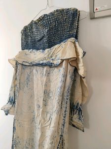 Off-the-Shoulder Bleach Dress