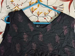 Black Ethnic Printed Kurta