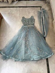 Elegant Blue Embellished Lehenga Choli.