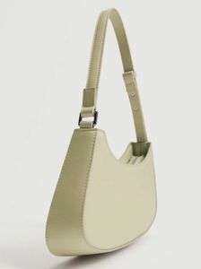 Mango Sea Green Baguette Shoulder Bag