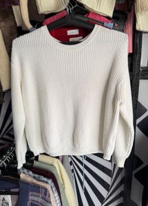 Cream Knit Pullover Sweater