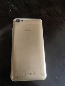 Gold Smartphone with Cracked Screen