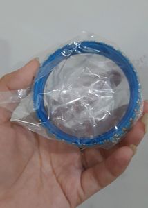 Yellow &amp; Sea BLUE Coloured Sequence Bangle/ Chudi Set