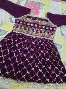 Embellished Purple Dupatta with Sequins &amp; Beads