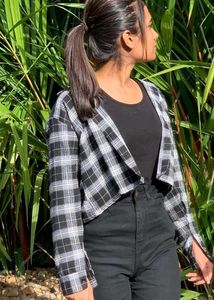 Chic Plaid Cropped Shirt